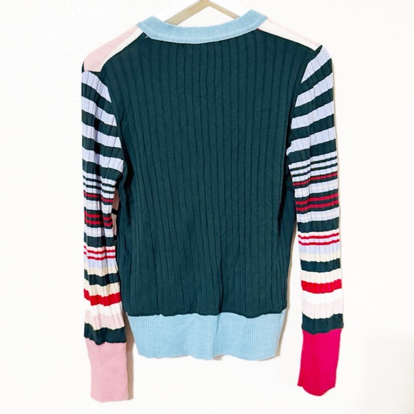 NWT Aldo Martins Talo Striped Multicolor Button Cardigan in Striped Powder - Picture 6 of 10